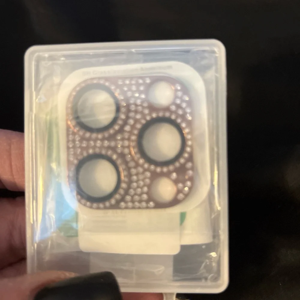 iPhone 16 Pro Pink Camera Lens Protector, Bling 3D Rhinestone Diamond cover nwt